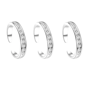 S925 Sterling Silver Open Toe Rings For Women Adjustable Daisy Flower Double Layer Rhinestone Summer Beach Foot Jewelry