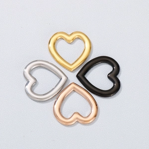 Heart Shape Hollow Pendant Stainless Steel Charms For DIY Jewelry Making Accessories Polished Smooth Metal