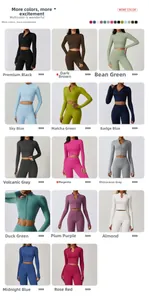 Grille de 14 ensembles de sport ajustés et colorés pour le yoga et le fitness