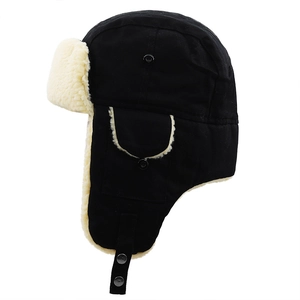 Bonnet aviateur d'hiver avec doublure en fausse fourrure et cache-oreilles pour ski