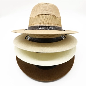 Detailed comparison of breathable straw hats in khaki, beige, white, and coffee colors