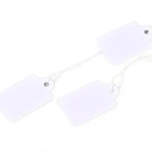 White paper jewelry price tags with strings available in 200, 300, or 700 pieces set