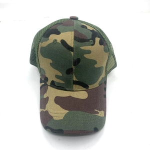 Kids mesh camo baseball cap with woodland camouflage pattern for sun protection outdoors