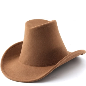 Western Cowboy Hat Cotton Polyester Wide Brim High Top Sun Protection Retro Vintage Style For Men Women