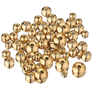 Golden stainless steel spacer beads in various sizes for DIY jewelry making accessories