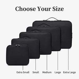 Large capacity Oxford cloth makeup case available in five sizes with interior dividers