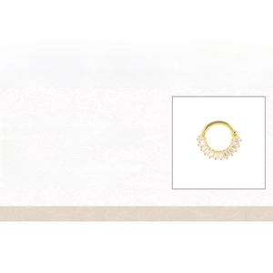 Detailed 925 sterling silver cartilage ring specs with 18k gold plating and zircons
