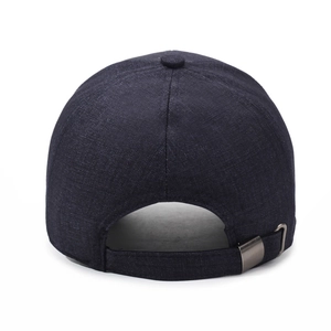 Casquette de baseball bleu marine pour hommes avec texture denim et boucle en métal