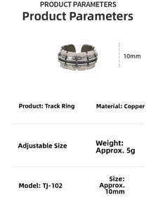 Detailed view of adjustable motorcycle tread ring texture in retro silver copper