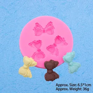 Silikonform mit drei Schleifenformen für Fondant-Kuchen und DIY Schokoladenbacken
