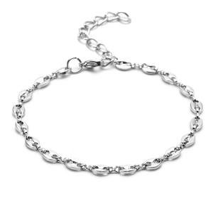 Stainless Steel Coffee Bean Chain Jewelry Set Pig Nose Link Necklace And Bracelet Fashion Minimalist Trendy