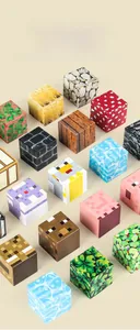 Macro view of Minecraft-style magnetic pixel blocks with high-definition digital printing