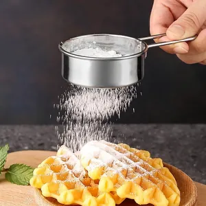 Stainless Steel Flour Sifter Mini Handheld Fine Mesh Powder Sieve For Baking Sugar Cocoa Shaker
