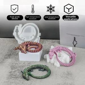 Stampo in silicone drago 3D e statue in resina con dettagli di squame molto rifiniti