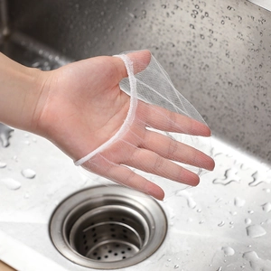 Elastic fine mesh sink strainer bag for kitchen drain garbage and residue filtering