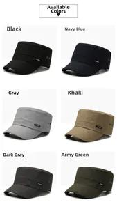 Collection de casquettes militaires plates en six couleurs avec étiquette classique tissée