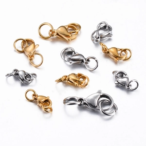 Stainless steel lobster clasps in gold and silver for DIY jewelry necklace making