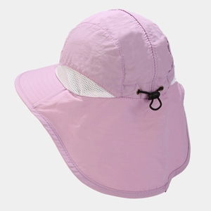 Lavender outdoor sun hat with neck flap and breathable mesh panels for hiking and fishing