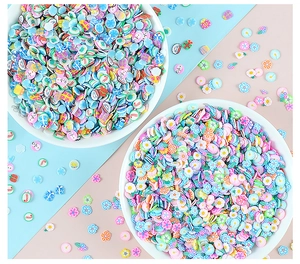 Colorful 5mm polymer clay fruit and flower slices for DIY jewelry and nail art