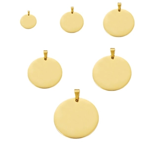 Round Blank Pendant Stainless Steel Mirror Polished For DIY Jewelry Making Pet ID Tags Engraving