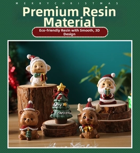 Detailed set of resin Christmas miniatures including Santa, reindeer and tree figurines