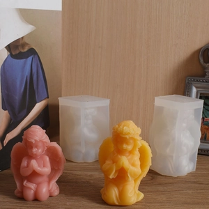 Cupid wing angel candle silicone mold for DIY gypsum statues and handmade crafts