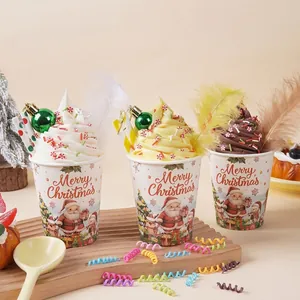 Weihnachten Simulation Eiscreme Becher Ornament PU Schaum Weihnachtsmann Dekoration Fotografie Requisite Festliche Feiertage Anzeige