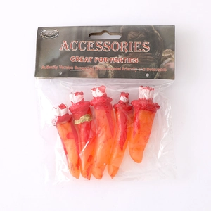 Realistic Halloween witch zombie finger props in clear packaging for costume parties