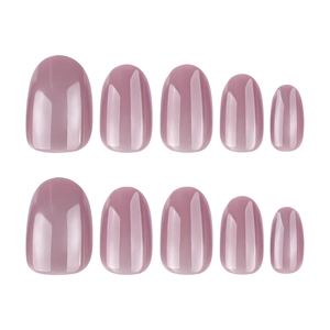 Minimalist lavender mauve cat eye press on nails set with glossy resin finish