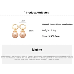 Spécifications de taille et poids des boucles d'oreilles vintage en perles plaquées or