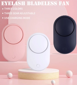 USB eyelash fan with bladeless design and three wind speeds for makeup drying