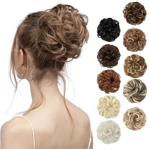 Messy Bun Hair Extension Matte High Temperature Synthetic Fiber Fluffy Curly Hair Scrunchie Instant Updo For Women