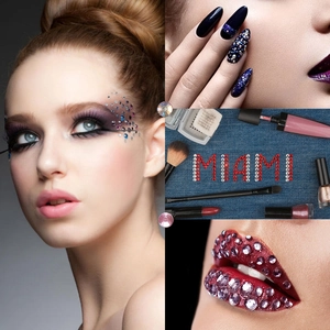 Set di strass in cristallo AB scintillanti per viso, labbra, unghie e decoro fai-da-te