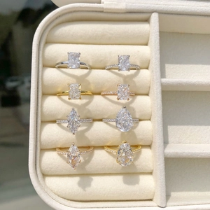Elegant collection of S925 sterling silver rings with various cubic zirconia stone cuts