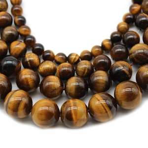 Perle rotonde di occhio di tigre naturale 7A con gatteggiamento dorato per gioielli