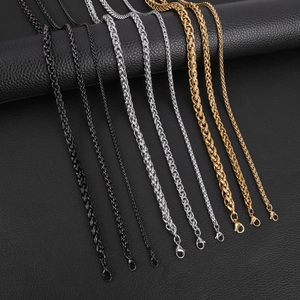 Stainless Steel Keel Chain Necklace Wheat Link Choker Hip Hop Fashion Jewelry For Men Women Durable Waterproof