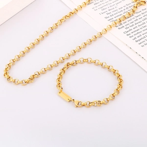 Stainless Steel Rolo Chain Necklace With Rectangular Tag Pendant Hip Hop Trendy Jewelry For Men