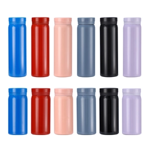 Mini stainless steel vacuum pocket flasks in six vibrant colors and two sizes