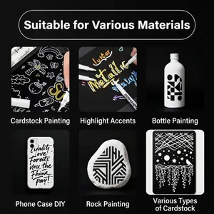 White acrylic marker with high coverage for DIY painting on glass, stone, and plastic