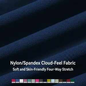 Veste de yoga bleu foncé en tissu stretch quadridirectionnel ultra-doux et léger