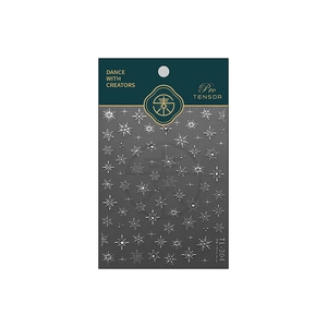 Silver snowflake nail art stickers TL-304 with glitter star patterns for winter manicure