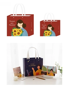 Detail of Teacher Appreciation gift bags with gold stamping and rivet handles