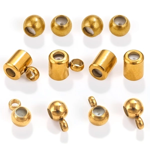 Stainless Steel Spacer Beads With Silicone Slider Positioning Beads For DIY Jewelry Making Bracelet Necklace Metal Color