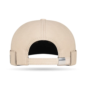 Beige Baumwolle Docker-Mütze mit verstellbarer Metallschnalle und Streetwear-Stil