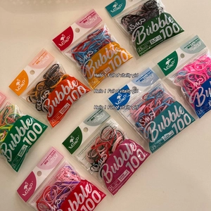 100pcs elastic candy-colored hair bands set with 25mm high elasticity PU material