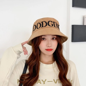 Bob classique en coton kaki avec broderie DODGING pour femme, chapeau d'été décontracté