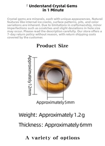 Macro shot of 12x6mm tiger eye stone donut bead with 5mm large hole for DIY jewelry