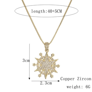 Specifiche dettagliate delle dimensioni per collana stella in rame dorato e zirconi