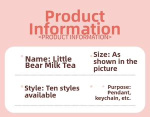 Detailed parameter list for cartoon liquid bear milk tea keychains with ten styles