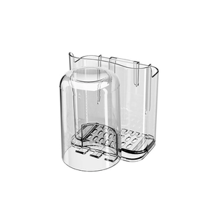 Transparent wall-mounted toothbrush holder with drainage slots and multi-compartment storage